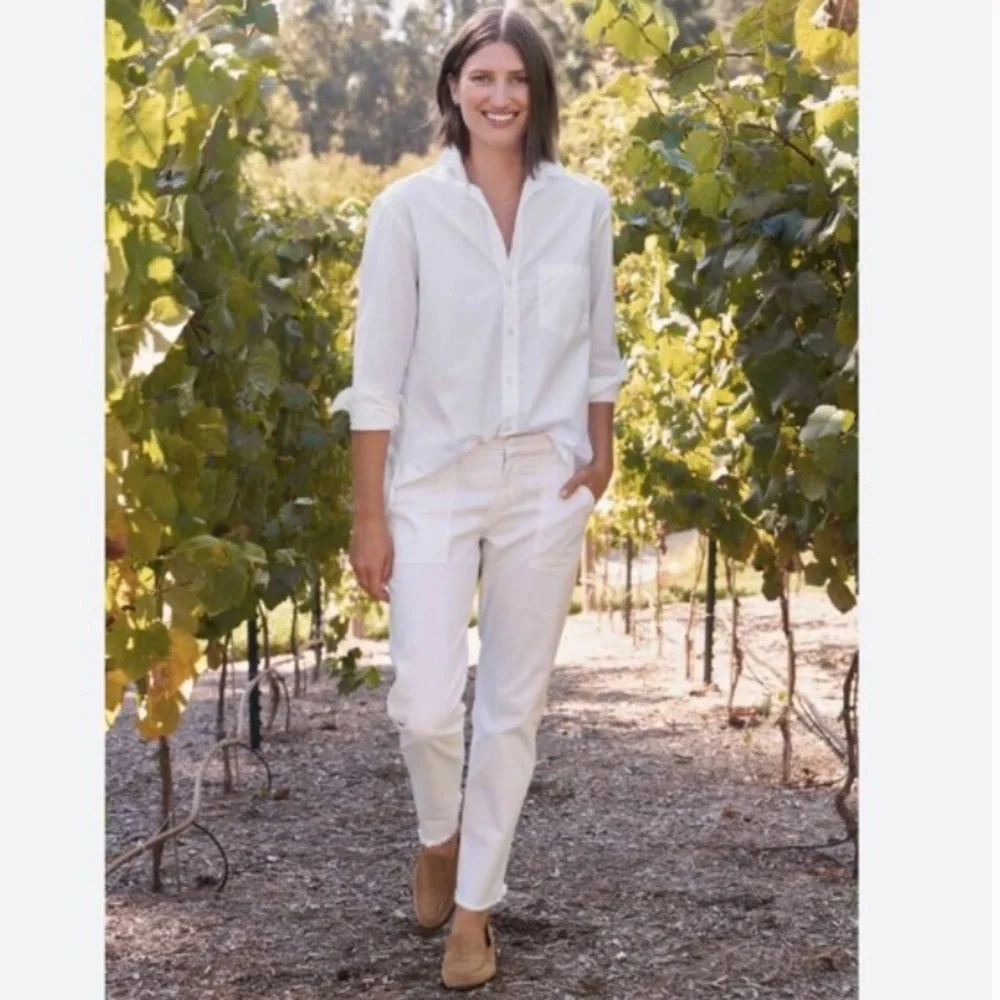 Frank and Eileen Blackstone Utility Pant White Size 6 Cottagecore Coastal Boho - Picture 4 of 13